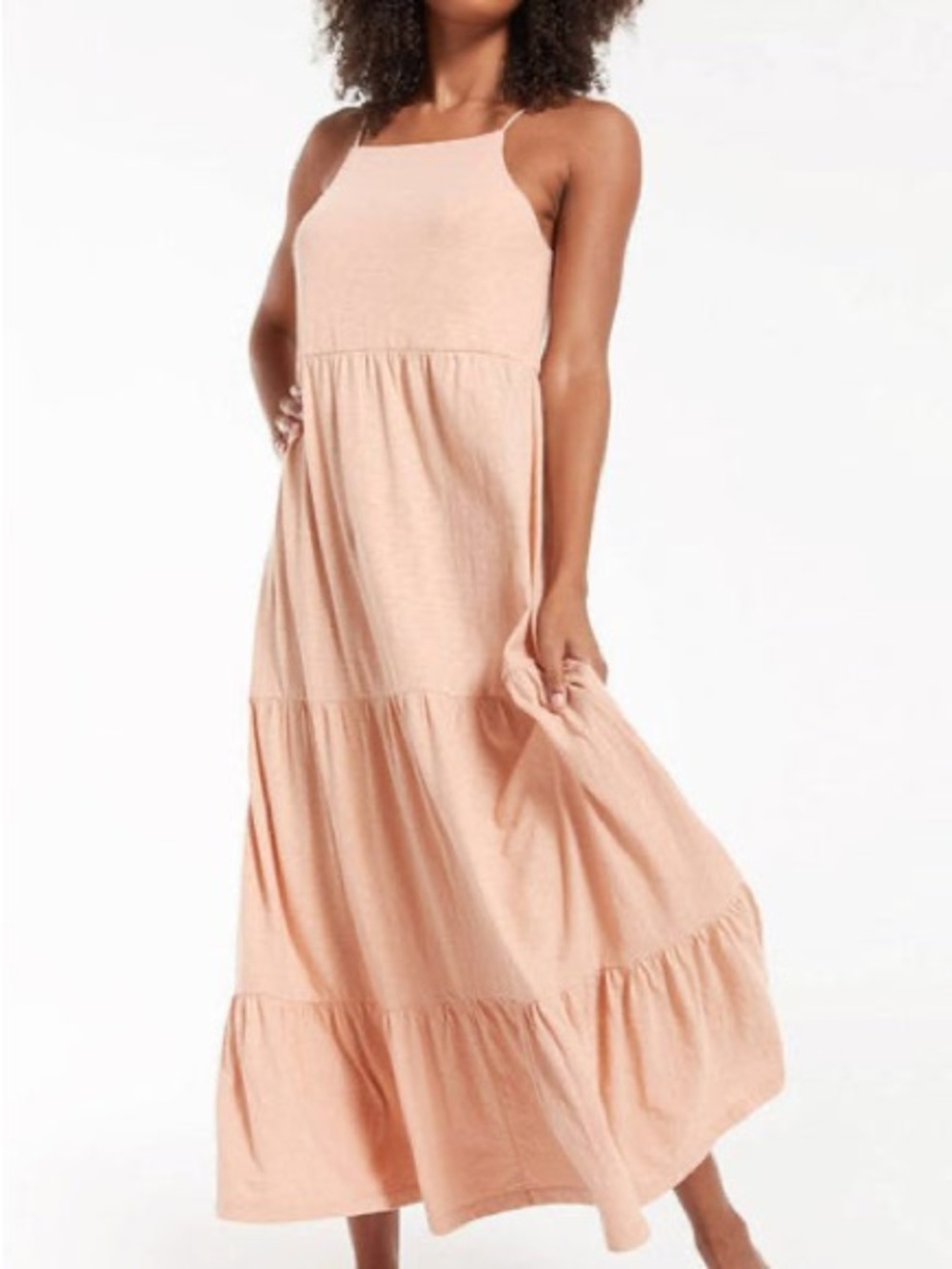 Z Supply Rory Tiered Slub Cotton Dress in Sand